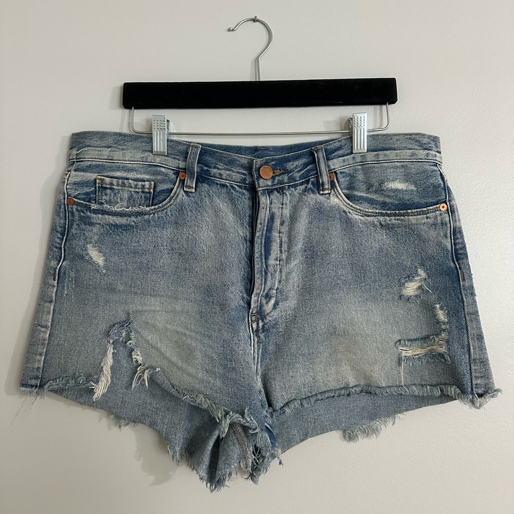 Blank NYC Blue Jean Distressed Shorts